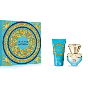 Set cadou Versace Dylan Turquoise Femme, Femei: Apa de toaleta, 30 ml + Gel de dus, 50 ml, Resigilat, Grad B