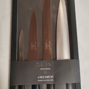 Set cutite de bucatarie Orient, Origin Series, 4 piese, din otel inoxidabil german X50 Ultra +, negru, Resigilat, Grad A - Img 6