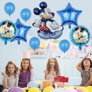 Set de 10 baloane pentru petrecere Hilloly, folie/latex, albastru - Img 3