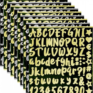 Set de 10 coli cu 810 autocolante alfabet Taekooki, hartie/vinil, multicolor, 24,5 x 18,5 cm - Img 3