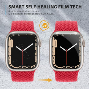 Set de 10 folii de protectie ecran  pentru Apple Watch Series 7 Tuocal, TPU, transparent, 45 mm