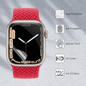 Set de 10 folii de protectie ecran pentru Apple Watch Series 7 Tuocal, TPU, transparent, 41 mm