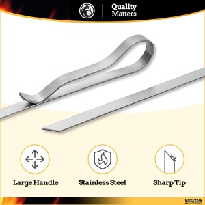 Set de 10 frigarui pentru gratar Mountain Grillers, otel inoxidabil, argintiu, 43 cm - Img 3