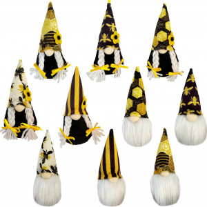 Set de 10 gnomi Fettinow, plus, alb/negru/galben, 13,9/20,8 cm - Img 1