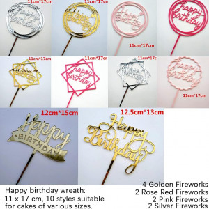 Set de 10 topere pentru tort Hokkien, plastic, multicolor, 17 x 11 cm 