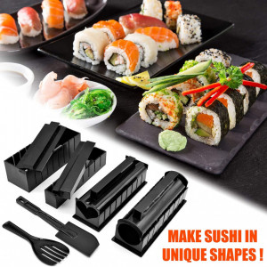 Set de 10 ustensile pentru preparare sushi JJYHEHOT, plastic, negru - Img 4