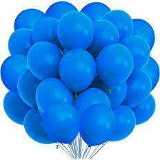 Set de 100 de baloane pentru petrecere JIASHA, latex, albastru, 30 cm - Img 2