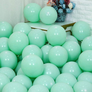 Set de 100 de baloane pentru petrecere JIASHA, latex, verde, 25 cm - Img 2