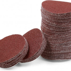 Set de 100 de discuri abrazive Leontool, oxid de aluminiu, rosu, 60, 7,5 cm