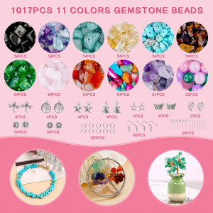 Set de 1017 accesorii pentru fabricarea bijuteriilor Xiangmall, piatra/zinc, multicolor - Img 6