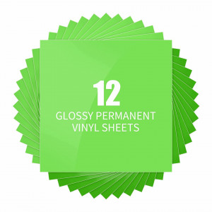 Set de 12 foi audoadezive Lya Vinyl, PVC, verde, 30,5 x 30,5 cm