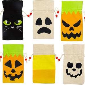 Set de 12 saci pentru Halloween Joyin, panza, multicolor, 21.5 x 12 cm