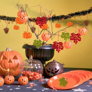 Set de 16 decoratiuni pentru Halloween Taekooki, pasla, multicolor - Img 2