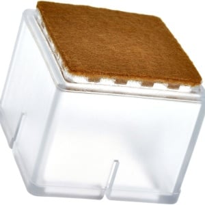 Set de 6 protectii pentru picioare mobilier Mogoko, silicon/pasla, transparent/maro, 34 x 34 x 30 mm