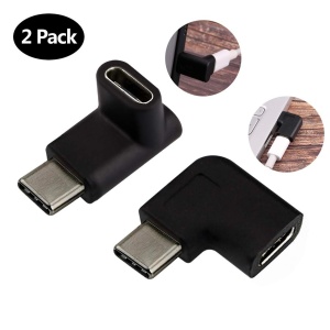 Set de 2 adaptoare USB C mama la USB C tata Oxsubor, metal/plastic, negru/argintiu