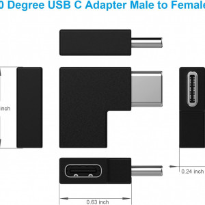 Set de 2 adaptoare USB C pentru tableta/telefon Generic, 10 Gbps, negru, 24 x 19 x 6 mm