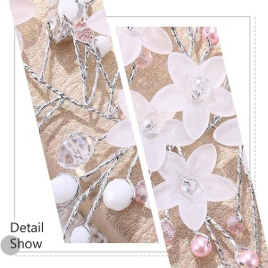 Set de 2 agrafe pentru par Yoshini, metal/acril, argintiu/alb