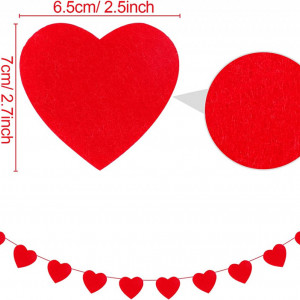 Set de 2 bannere cu inimi pentru Valentine's Day Qpout, rosu, pasla - Img 2