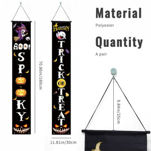 Set de 2 bannere pentru Halloween ZoneYan, poliester, multicolor, 30 x 180 cm - Img 4