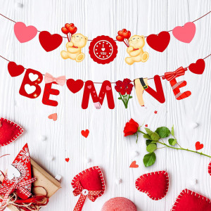 Set de 2 bannere pentru Valentine's Day Qpout, carton, rosu, 20 x 14 cm - Img 3