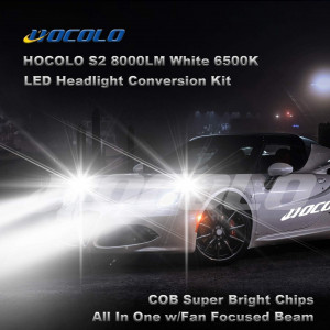 Set de 2 becuri LED HOCOLO, alb, 8000 lumeni, S2-9007 Hi/Lo Beam, 48 W - Img 2