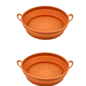 Set de 2 cosuri pentru friteuza cu aer Pipihome, silicon, maro deschis, 19 x 16 x 7 cm - Img 1