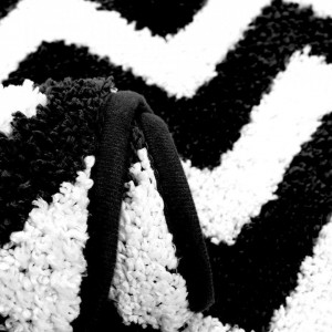 Set de 2 covorase pentru bucatarie Carvapet, textil, negru/alb, 122 X 43 cm / 61 x 43 cm - Img 2