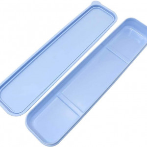 Set de 2 cutii pentru tacamuri FIEKCOR, plastic, maro/albastru, 5.5 x 21 x 2.5 cm - Img 3
