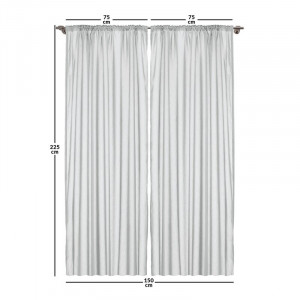 Set de 2 draperii Brathewaite, microfibra, gri/alb, 150 x 225 cm - Img 2