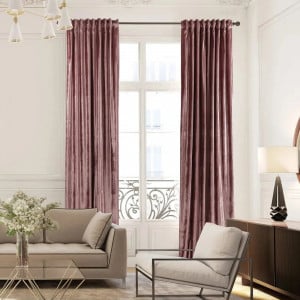 Set de 2 draperii Lilijan Home & Curtain, poliester, roz inchis, 140 x 295 cm