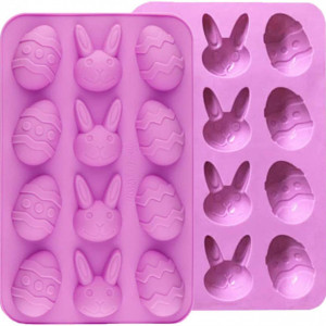 Set de 2 forme pentru prajituri de Paste TZMY-UE, silicon, roz, 22,5 x 14,7 cm - Img 7