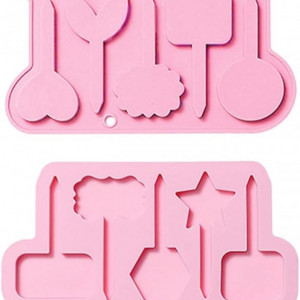 Set de 2 forme pentru prajituri UR URLIFEHALL, silicon, roz, 18,3 x 18,5 x 0,8 cm