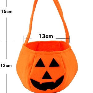 Set de 2 genti pentru Halloween Qasimof, textil, portocaliu/negru, 28 x 20 cm