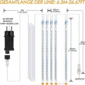 Set de 2 instalatii de Craciun Grandisk, 144 LED-uri, alb cald, 6,3 m - Img 2