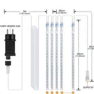 Set de 2 instalatii de Craciun Grandisk, 240 LED-uri, alb rece, 30 cm