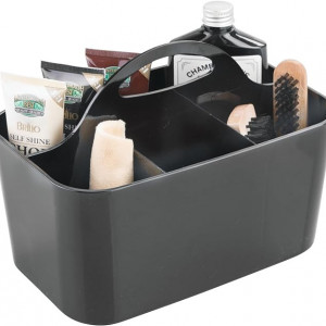 Set de 2 organizatoare mDesign, plastic, negru, 15,2 x 24,3 x 17,2 cm