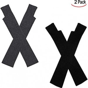 Set de 2 perechi de manusi fara degete XLKJ, casmir, negru, 40 cm 