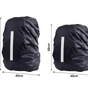 Set de 2 protectii impermeabile pentru rucsac DOH, nailon, negru/verde, 78 x 45cm(45L)