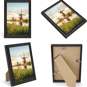 Set de 2 rame foto Nacial, PVC/plastic, negru, 13,5 x 18,6 cm