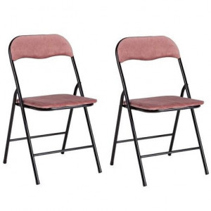 Set de 2 scaune Amal, pliabile, roz - Img 1