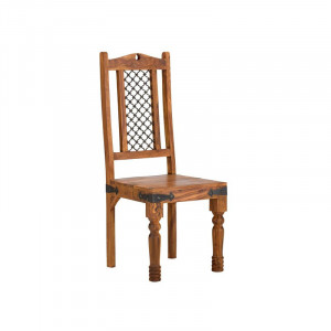 Set de 2 scaune Bewley, lemn masiv, maro, 110 x 45 x 45 cm - Img 6