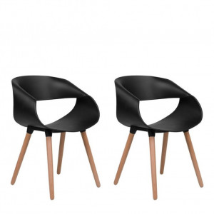 Set de 2 scaune Charlotte, negru, 55 x78cm - Img 1