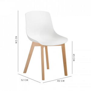 Set de 2 scaune Dave, lemn/sintetic, alb - Img 8
