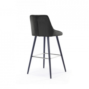 Set de 2 scaune de bar Glam negru, catifea, 51x53x106 cm - Img 6