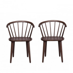 Set de 2 scaune din lemn, Windsor Carmen, maro, 54 x 76 x 46 cm - Img 1