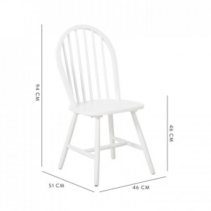 Set de 2 scaune din lemn Windsor Megan, albe - Img 8