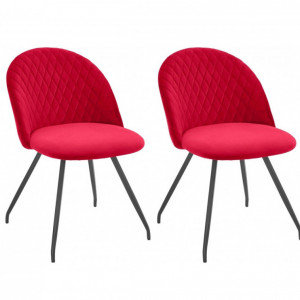 Set de 2 scaune Emma, catifea rosie - Img 1