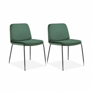 Set de 2 scaune Heine Svaneke, catifea, verde smarald, 51 x 59 x 78 cm - Img 1