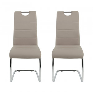 Set de 2 scaune Herbert, argintii/ cappuccino, 98 x 43 x 59 cm - Img 1