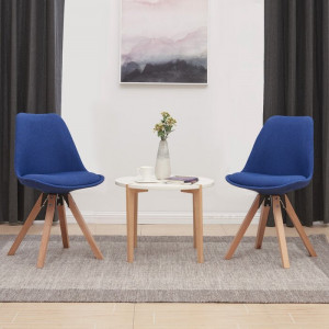 Set de 2 scaune Lauri, maro/albastre, 82 x 49 x 51 cm - Img 2